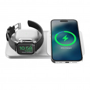Nomad Base One Max 3in1 MagSafe Qi Charger 15W - тройна поставка (пад) за безжично зареждане за iPhone с Magsafe, Apple Watch и AirPods (сребрист) 6