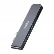 Choetech 7in1 USB-C Multiport Adapter Hub - мултифункционален хъб за свързване на допълнителна периферия за MacBook Pro (тъмносив)