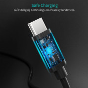 Choetech USB-C to USB-C Cable 60W - здрав кабел с бързо зареждане за устройства с USB-C порт (100 см) (черен) (bulk) 4