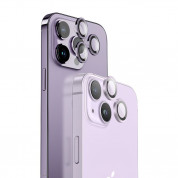 Blueo Sapphire Crystal Stainless Steel Camera Lens Protector for iPhone 14 Pro/14 Pro Max (purple)  2