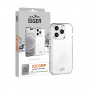 Eiger Ice Grip Hybrid Case - хибриден кейс с висока степен на защита за iPhone 15 Pro (прозрачен)