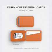 Satechi Vegan-Leather Magnetic Wallet Stand - кожен портфейл (джоб) с вградена поставка за прикрепяне към iPhone с MagSafe (оранжев) 2