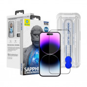 Blueo Sapphire Screen Protector With Applicator - защитно покритие от сапфирено стъкло за дисплея на iPhone 14, iPhone 13, iPhone 13 Pro (черен-прозрачен)