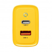 Tactical GaN Microgrid Wall Charger 45W - захранване за ел. мрежа с USB-A и USB-C изходи с технология за бързо зареждане (жълт) 2