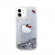 Hello Kitty Liquid Glitter Electroplating Head Logo Case for iPhone 11 (clear-silver) 2