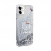 Hello Kitty Liquid Glitter Electroplating Head Logo Case - дизайнерски кейс с висока защита за iPhone 11 (прозрачен-сребрист) 4