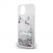 Hello Kitty Liquid Glitter Electroplating Head Logo Case - дизайнерски кейс с висока защита за iPhone 12, iPhone 12 Pro (прозрачен-сребрист) 4