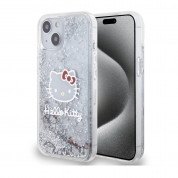 Hello Kitty Liquid Glitter Electroplating Head Logo Case for iPhone 12, iPhone 12 Pro (clear-silver)