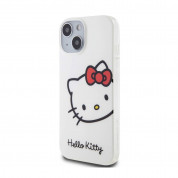 Hello Kitty IML Head Logo Case - дизайнерски силиконов кейс за iPhone 15 (бял) 1