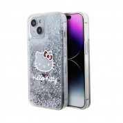 Hello Kitty Liquid Glitter Electroplating Head Logo Case for iPhone 15 (clear-silver)