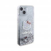 Hello Kitty Liquid Glitter Electroplating Head Logo Case for iPhone 15 (clear-silver) 3