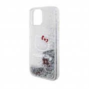 Hello Kitty Liquid Glitter Electroplating Head Logo Case for iPhone 15 (clear-silver) 5