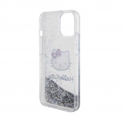 Hello Kitty Liquid Glitter Electroplating Head Logo Case for iPhone 15 (clear-silver) 4