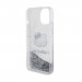 Hello Kitty Liquid Glitter Electroplating Head Logo Case - дизайнерски кейс с висока защита за iPhone 15 (прозрачен-сребрист) 5