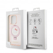 Hello Kitty IML Ringstand Glitter Kitty Head MagSafe Case - хибриден удароустойчив кейс с MagSafe за iPhone 15 (розов-прозрачен) 6