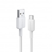Anker 322 USB-A to USB-C Cable - здрав кабел с въжена оплетка и бързо зареждане за устройства с USB-C порт (180 см) (бял)  1