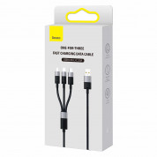 Baseus StarSpeed 3-in-1 USB-A Cable (CAXS000001) - универсален USB-A кабел с Lightning, microUSB и USB-C конектори (120 см) (черен) 8