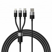 Baseus StarSpeed 3-in-1 USB-A Cable (CAXS000001) with micro USB, Lightning and USB-C connectors (120 cm) (black)