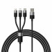 Baseus StarSpeed 3-in-1 USB-A Cable (CAXS000001) - универсален USB-A кабел с Lightning, microUSB и USB-C конектори (120 см) (черен) 1