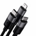 Baseus StarSpeed 3-in-1 USB-A Cable (CAXS000001) - универсален USB-A кабел с Lightning, microUSB и USB-C конектори (120 см) (черен) 2