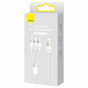Baseus StarSpeed 3-in-1 USB-A Cable (CAXS000002) - универсален USB-A кабел с Lightning, microUSB и USB-C конектори (120 см) (бял) 6