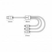 Baseus StarSpeed 3-in-1 USB-A Cable (CAXS000002) - универсален USB-A кабел с Lightning, microUSB и USB-C конектори (120 см) (бял) 2