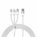 Baseus StarSpeed 3-in-1 USB-A Cable (CAXS000002) - универсален USB-A кабел с Lightning, microUSB и USB-C конектори (120 см) (бял) 1