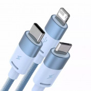 Baseus StarSpeed 3-in-1 USB-A Cable (CAXS000017) - универсален USB-A кабел с Lightning, microUSB и USB-C конектори (120 см) (син) 1