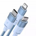 Baseus StarSpeed 3-in-1 USB-A Cable (CAXS000017) - универсален USB-A кабел с Lightning, microUSB и USB-C конектори (120 см) (син) 2