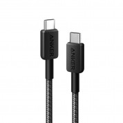 Anker 322 USB-C to USB-C Cable 60W - кабел с въжена оплетка и бързо зареждане за устройства с USB-C порт (90 см) (черен) 1