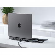Satechi Dual Dock Stand with NVMe SSD Enclosure - мултифункционален хъб за свързване на допълнителна периферия за MacBook и лаптопи с USB-C портове (сив) 6