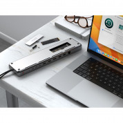 Satechi Dual Dock Stand with NVMe SSD Enclosure - мултифункционален хъб за свързване на допълнителна периферия за MacBook и лаптопи с USB-C портове (сив) 9