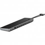 Satechi Dual Dock Stand with NVMe SSD Enclosure - мултифункционален хъб за свързване на допълнителна периферия за MacBook и лаптопи с USB-C портове (сив)