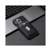 Pitaka MagEZ MagSafe Card Wallet 3.0 - кожен портфейл (джоб) за прикрепяне към iPhone с MagSafe (черен) 5