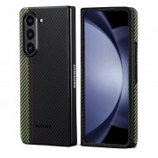 Pitaka Air Case Fusion Weaving Overture Aramid Fiber Case 600D - кевларен кейс за Samsung Galaxy Z Fold5 (черен-зелен) 