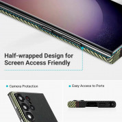 Pitaka MagEZ 3 600D Fusion Weaving Overture Aramid Fiber MagSafe Case - кевларен кейс с MagSafe за Samsung Galaxys 23 Ultra (черен-зелен)  4