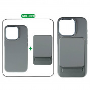 4smarts OneStyle MagSafe PowerBank 5000 mAh With Silicone Case - комплект преносима външна батерия с безжично зареждане с MagSafe и силиконов кейс с MagSafe за iPhone 15 Plus (сив) 1