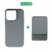 4smarts OneStyle MagSafe PowerBank 5000 mAh With Silicone Case - комплект преносима външна батерия с безжично зареждане с MagSafe и силиконов кейс с MagSafe за iPhone 15 Pro Max (сив) 3
