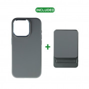 4smarts OneStyle MagSafe PowerBank 5000 mAh With Silicone Case - комплект преносима външна батерия с безжично зареждане с MagSafe и силиконов кейс с MagSafe за iPhone 15 Pro (сив) 2