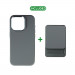4smarts OneStyle MagSafe PowerBank 5000 mAh With Silicone Case - комплект преносима външна батерия с безжично зареждане с MagSafe и силиконов кейс с MagSafe за iPhone 15 Pro (сив) 3