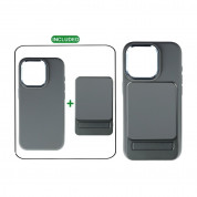 4smarts OneStyle MagSafe PowerBank 5000 mAh With Silicone Case - комплект преносима външна батерия с безжично зареждане с MagSafe и силиконов кейс с MagSafe за iPhone 15 Pro (сив) 1