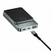 4smarts OneStyle MagSafe PowerBank 5000 mAh - преносима външна батерия с 2xUSB-C порта и безжично зареждане с MagSafe (черен) 1