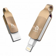 Adam Elements iKlips Duo Plus Lightning USB 3.1 - външна памет за iPhone, iPad, iPod с Lightning (64GB) (златист) 