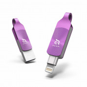 Adam Elements iKlips Duo Plus Lightning USB 3.1 - външна памет за iPhone, iPad, iPod с Lightning (64GB) (лилав) 
