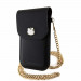 Hello Kitty PU Metal Logo Leather Wallet Phone Bag - кожена чанта (портфейл) с презрамка (черен) 4