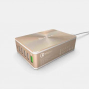 Adam Elements Omnia PA601 Desktop Charging Station 81W - захранване за ел. мрежа за лаптопи, смартфони и таблети с 5xUSB-A и 1xUSB-C изходи с технология за бързо зарежданe (златист) 1
