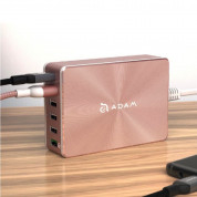 Adam Elements Omnia PA601 Desktop Charging Station 81W - захранване за ел. мрежа за лаптопи, смартфони и таблети с 5xUSB-A и 1xUSB-C изходи с технология за бързо зарежданe (розовo злато) 4