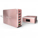 Adam Elements Omnia PA601 Desktop Charging Station 81W - захранване за ел. мрежа за лаптопи, смартфони и таблети с 5xUSB-A и 1xUSB-C изходи с технология за бързо зарежданe (розовo злато) 1
