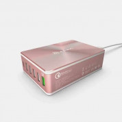 Adam Elements Omnia PA601 Desktop Charging Station 81W - захранване за ел. мрежа за лаптопи, смартфони и таблети с 5xUSB-A и 1xUSB-C изходи с технология за бързо зарежданe (розовo злато) 3
