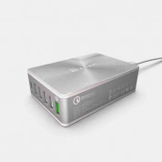 Adam Elements Omnia PA601 Desktop Charging Station 81W - захранване за ел. мрежа за лаптопи, смартфони и таблети с 5xUSB-A и 1xUSB-C изходи с технология за бързо зарежданe (сребрист) 3